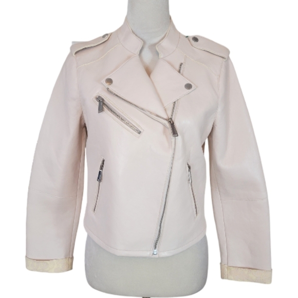 NWT BCBG Generation Faux Leather Motorcycle Jacket Size Medium - Picture 2 of 7